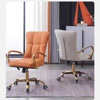 Computer Chair Home Office Lift Swivel Chair Light Luxury Leather Boss Chair Comfortable and Waterproof Seat for long sitting
