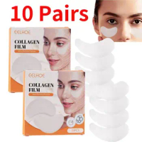 10pairs Collagen Soluble Film Eye Zone Mask Vitamin Patches Hyaluronic Acid Moisturizing Firming Face Dark Circles Facial Masks