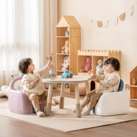【kidus】90公分兒童遊戲桌椅組花生桌一桌一椅 HS002+SF005(兒童桌椅 學習桌椅 繪畫桌椅)