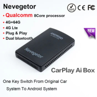 Applepie Mini Wireless CarPlay Ai Box Android 9 Qualcomm 4+64G Plug and Play Youtube Netfix for Benz Audi Nissan Hyundi Haval
