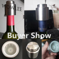 Red Wine Stainless Steel Bottle Stopper Vacuum Cap Sealer Fresh Keeper Bar Tools Cover Kitchen Accessories