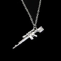 Fashion 8*42mm Sniper Rifle Gun Pendant Necklace Link Chain For Female Choker Necklace Creative Jewelry party Gift