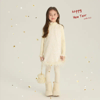 Aimo Beibei Girls' Shiny Princess Dress Sequin Gown New Year Dress Winter Warm Vest Dress Trendy