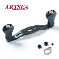 ARTSEA 1.5K Refit Carbon Fiber Fishing Reel Handle Rocker Rubber Knob 20G For Daiwa or Abu Brand Baitcasting Reel