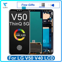 6.4'' Original Amoled For LG V40 V50 LCD ThinQ 5G Display Touch Screen V500N V500EM Digitizer Assembly Replacement Phone Repair