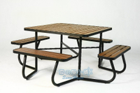 ╭☆雪之屋小舖☆╯塑木方型野餐桌椅組/戶外休閒桌椅 SB84274