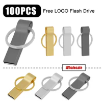 100pcs/lot Metal Usb Flash Drive Pen Drive 64GB 32GB Pendrive Memory Stick 128GB 8GB 4G Flash Disk Flash 2.0 Usb Stick Free Logo