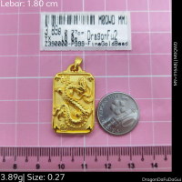 Emas 999,Loket Dg Dragon Segi Hard Gold9 Da Fu Da 1.8cm Design:300373<M0QWD>916AB(M9)-Size: 0.27cm
