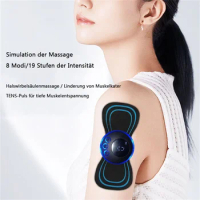 Micro Current EMS Mini Massager, Portable EMS Shoulder Neck Massage,EMS Bioelectric Acupressure Mat