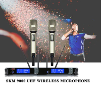 SKM9000 Wireless Microphone DUAL Channels True Diversity Wireless Microphone UHF Pro Wireless Microphone System Karaoke Mic