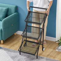 Storage Shelf Household Trolley: Can Move And Stretch Vegetable Trolley Kitchen Free Installation Multi-functional