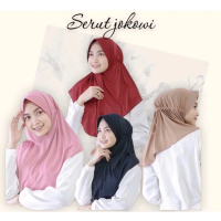 100rb 6pcs Hijab serut Jokowi termurah Polos Santai Busa Hitam Navy Variasi Muslim Pink Kerudung