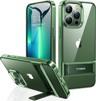 【日本代購】TORRAS 手機殼 X-SHOCK防震墊 附帶支架 iPhone 13 Pro 綠色
