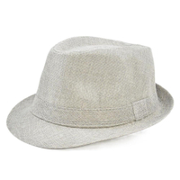 แฟชั่นใหม่ผ้าลินินแขนสั้น Fedora หมวกสำหรับผู้ชายสไตล์อังกฤษสุภาพบุรุษแจ๊สสีดำหมวกผู้หญิง C hapeu ปานามา fedoras