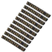 10 Sets Price Tag Ringfit Numbers Signs Cube Jewelry Filstick Display Board ABSAluminum Bracket Tags for Shop