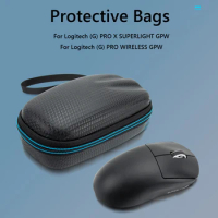 Waterproof Carrying Cover Case with Hand Rope Hard EVA Wireless Mouse Case Pouch Portable Zipper for Logitech G PRO WIRELESS GPW