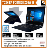 Toshiba x360 DynaBook Portege X20W-D 12.5" inch FHD Touchscreen Core i5 7th Gen 8GB RAM / 256GB SSD