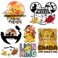 Lion King Simba Cartoon Anime Iron on transfers Thermal Print for Tshirts Clothes Hoodies Waterproof Ironing stickers
