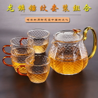 耐熱錘紋玻璃小茶壺過濾內膽茶水分離泡茶器耐高溫煮茶壺茶杯套裝