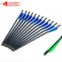 12Pcs Crossbow Bolt Arrows 16/20 Inches Mix Carbon Crossbow Arrow OD 8.8mm Archery Hunting Shooting