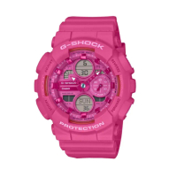 【CASIO 卡西歐】G-SHOCK 細緻設計 獨特個性 金屬錶圈 紫粉色 GMA-S140PP-4A_45.9mm