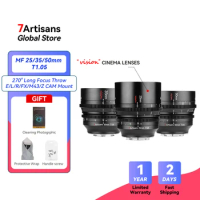 7artisans 25/35/50mm T1.05 Large Aperture Cine Lens For Fujifilm X Sony E Micro4/3 Blackmagic BMPCC 4K Z CAM E2 CanonRF Sigma FP