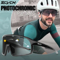 SCVCN Men Outdoor Sports Glasses Photochromic Sunglasses Bicycle Cycling Glasses Women Driving Bike Eyewear UV400 Hiking Goggles