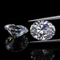 [Dean Sijil GRA] 0.5ct 1ct Oval Moissanite Batu bebas VVS1 Moissanite Ring, Ears, Necklace, DIY Jewe