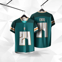 Áo Thun NFL Eboq Áo Thi Đấu Độc Quyền, AD Baju NFL, Áo Thi Đấu Giả Nhiệt Eboq, Áo Thi Đấu Bóng Đá Đư