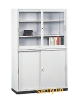 【鑫蘭家具】玻璃鐵拉門公文櫃L型書櫃組4*6  檔案櫃 展示櫃 收納櫃