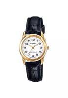 Casio Watches Casio Women's Analog Watch LTP-V001GL-7B Black Leather Band Watch for ladies
