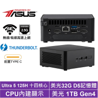 ASUS 華碩 NUC i5十四核{遊騎兵AR07C}迷你電腦(Ultra 5 125H/32G/1TB M.2)