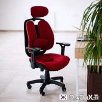 DONQUIXOTE_韓國原裝GRANDEUR雙背透氣坐墊人體工學椅-紅 W66*D66*113~120cm