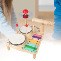 Drum Xylophone Toy Multifunctional Motor Skill Educational Baby Musical Toys Kids Baby Drum Set for Kids Ages 3 4 5 6 Years Old