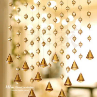 20meters/lot crystal golden peach glass bead curtain strand door &amp; windows curtain
