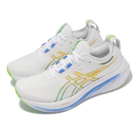 【asics 亞瑟士】慢跑鞋 GEL-Nimbus 26 男鞋 白 藍 緩震 厚底 亞瑟膠 路跑 運動鞋 亞瑟士(1011B794100)