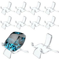 Bộ 10 đế hỗ trợ và giá đỡ khoáng chất bằng acrylic cho mẫu địa hoả (geode), dùng để trưng bày trên b