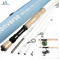 Maximumcatch Converse 7'6'' 4/5wt 5pc Fly/Spin Rod IM 8 Carbon 2in1 Travel Fly/Spinning Fishing Rod