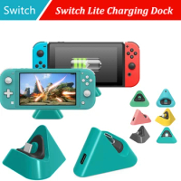 Multi Colors Travel Triangle Charger Dock Stand NS Switch Lite Console Charging Display Holder Support For Nintendo Switch Games