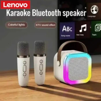 Lenovo Bluetooth K12 Karaoke Machine Portable 5.3 PA Speaker System with 1-2 Wireless Microphones Home Family Singing Gifts