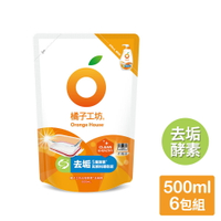 橘子工坊 蔬果碗盤洗碗精補充包-去垢酵素 500mlx6包
