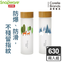 【美國康寧_二入組】Snapware耐熱玻璃水瓶630ML(兩色可選)
