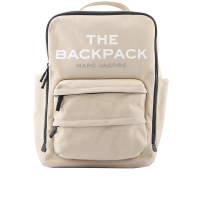 【MARC JACOBS 馬克賈伯】The Backpack 帆布雙拉鍊方形後背包(米色)