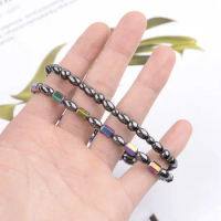 Summer Japanese Imitation Color Black Gallstone Millet Beads String Bracelet Bracelet Simple Couples Daily Hundred with Jewelry