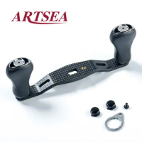 ARTSEA New 1.5K Refit Carbon Fiber Fishing Reel Handle Rocker Rubber Knob For DAIWA or ABU Brand Baitcasting Reel