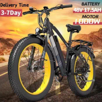 1000W Electric Bicycle 48V17.5AH Lithium Battery Mountain Off-road Electric Bike 26inch Fat Tire Battery life 120KM Aldult EBike