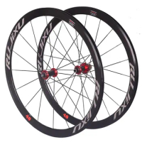 Super loud RUJIXU 700C 40mm Carbon fiber tube hub straight flat spoke road bike wheelset rim brake