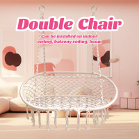 Double Seat Hammock Chair Hanging Swing Kerusi Buaian Buai for Indoor Outdoor Home Patio Yard Garden