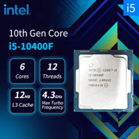 New Intel Core i5-10400F CPU i5 10400F 10th Gen CPU Processor 2.9 GHz 6-Core 12-Thread 65W LGA1200 Game processador No Fan