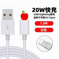 PVC白色2米資料線usb快充手機充電線 適用蘋果type c安卓3m加長線